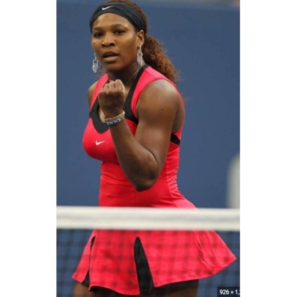 Nike Dri-FIT Tennis Dress Med Pink Black Sleeveless Athletic ASO Serena Williams - Picture 14 of 16